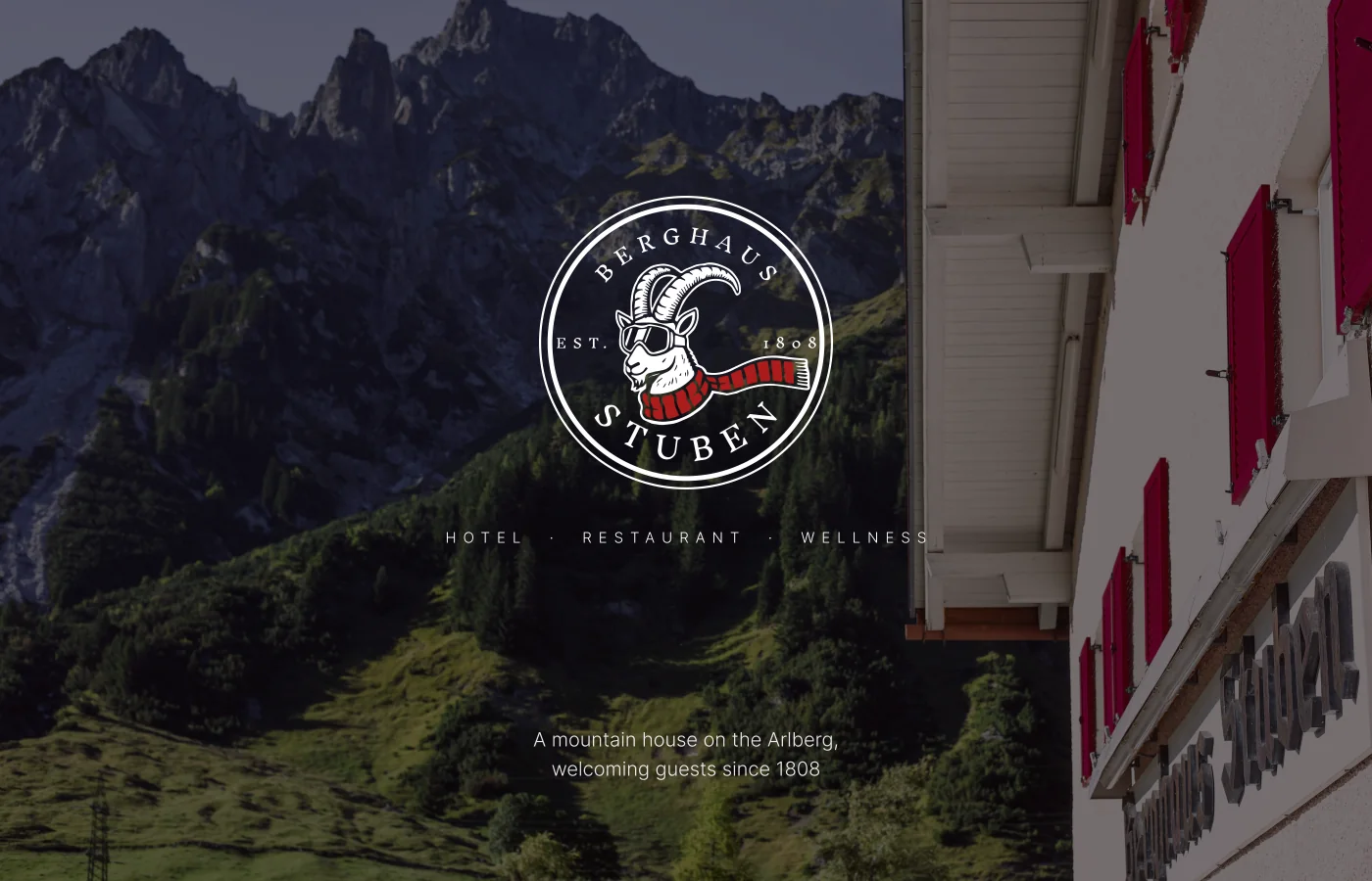 Cover: the Berghaus Stuben emblem over the mountain house