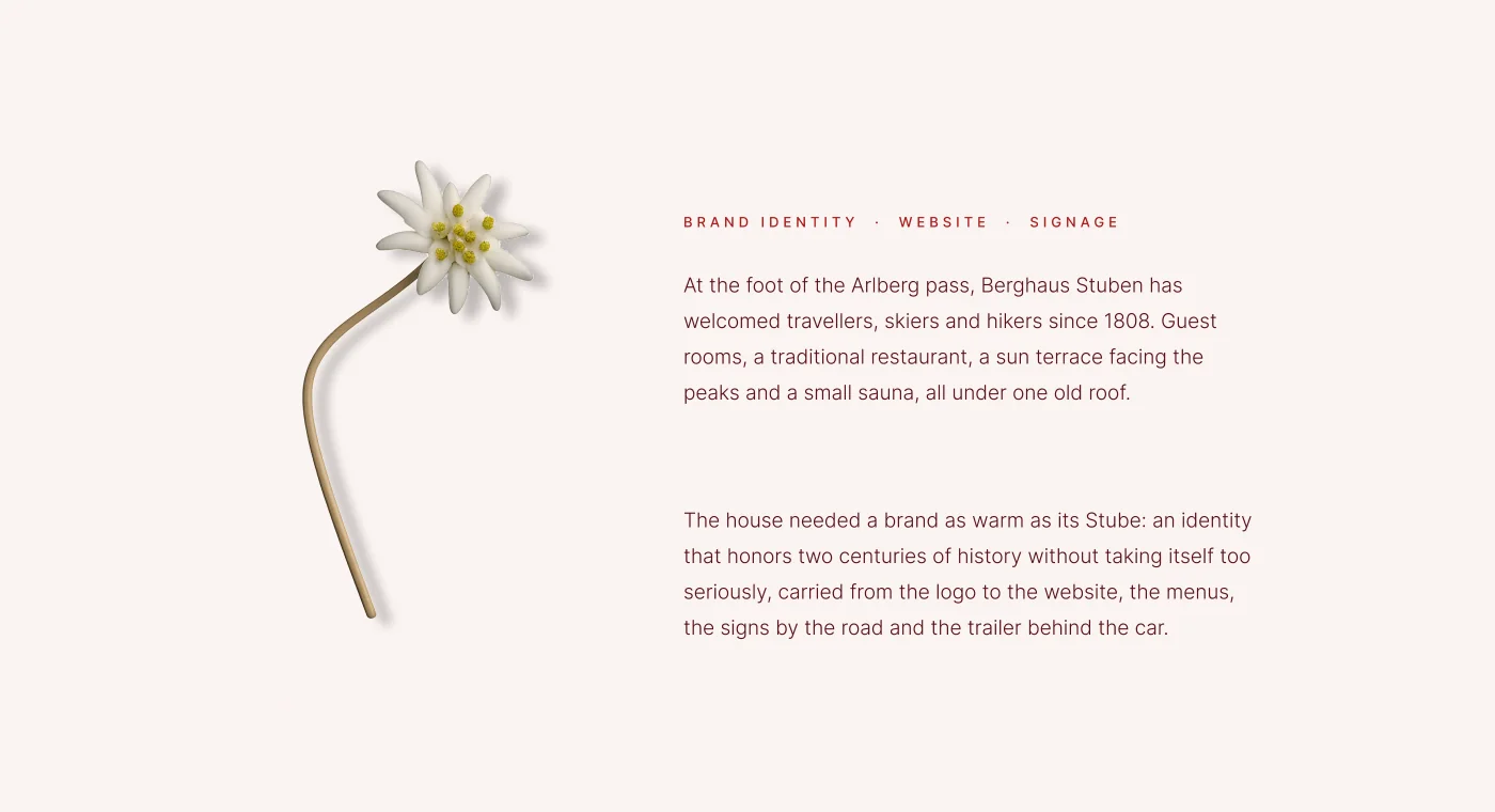 Intro text with an edelweiss
