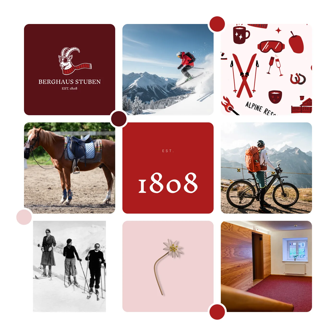 Brand grid with photos and icons