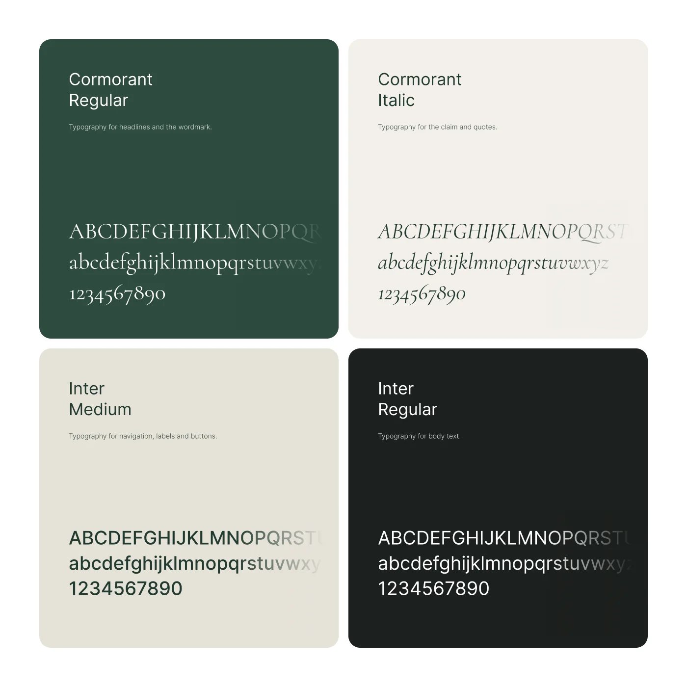Typography: Cormorant and Inter