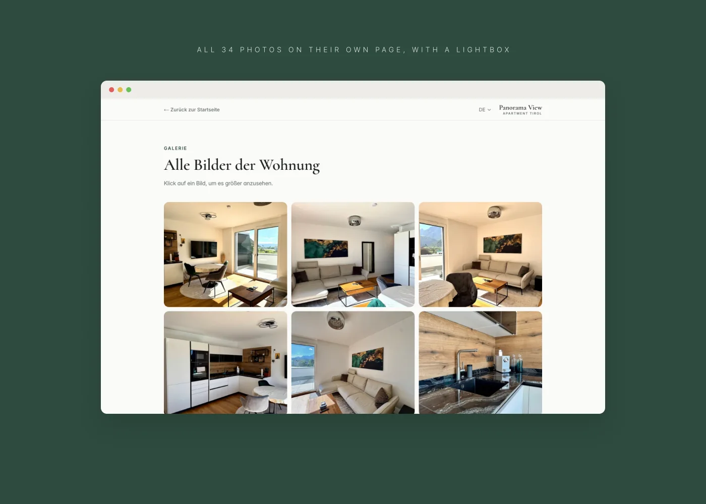 Gallery page with all photos